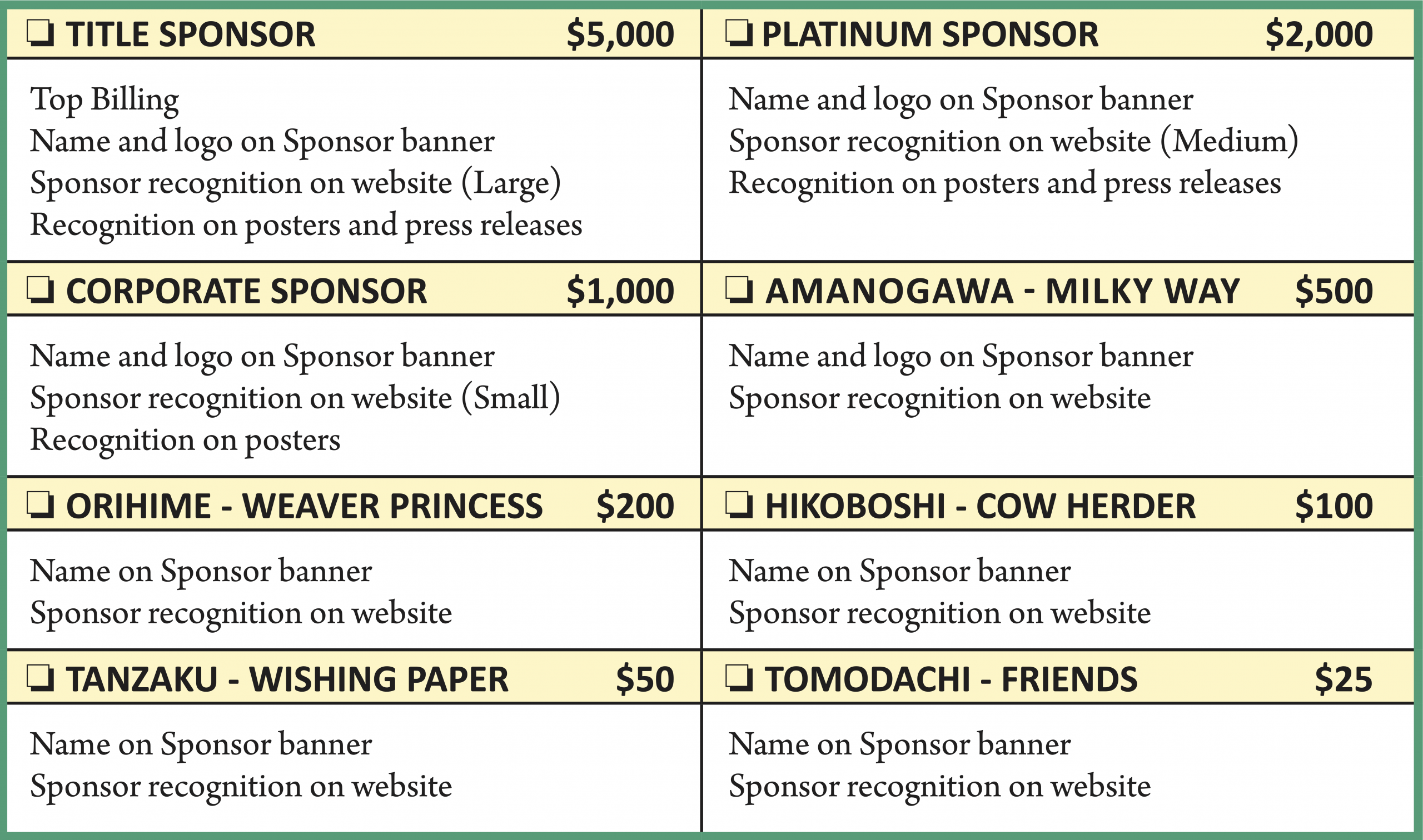 Sponsorship Levels r1